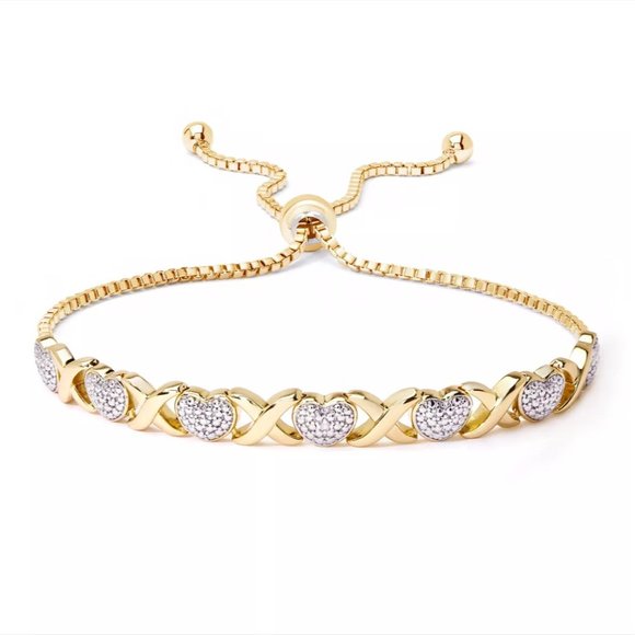 X’s & Hart Shaped O’s Womens Bolo Bracelet - Picture 1 of 5